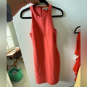 Elizabeth and James Coral Midi bodycon Dress